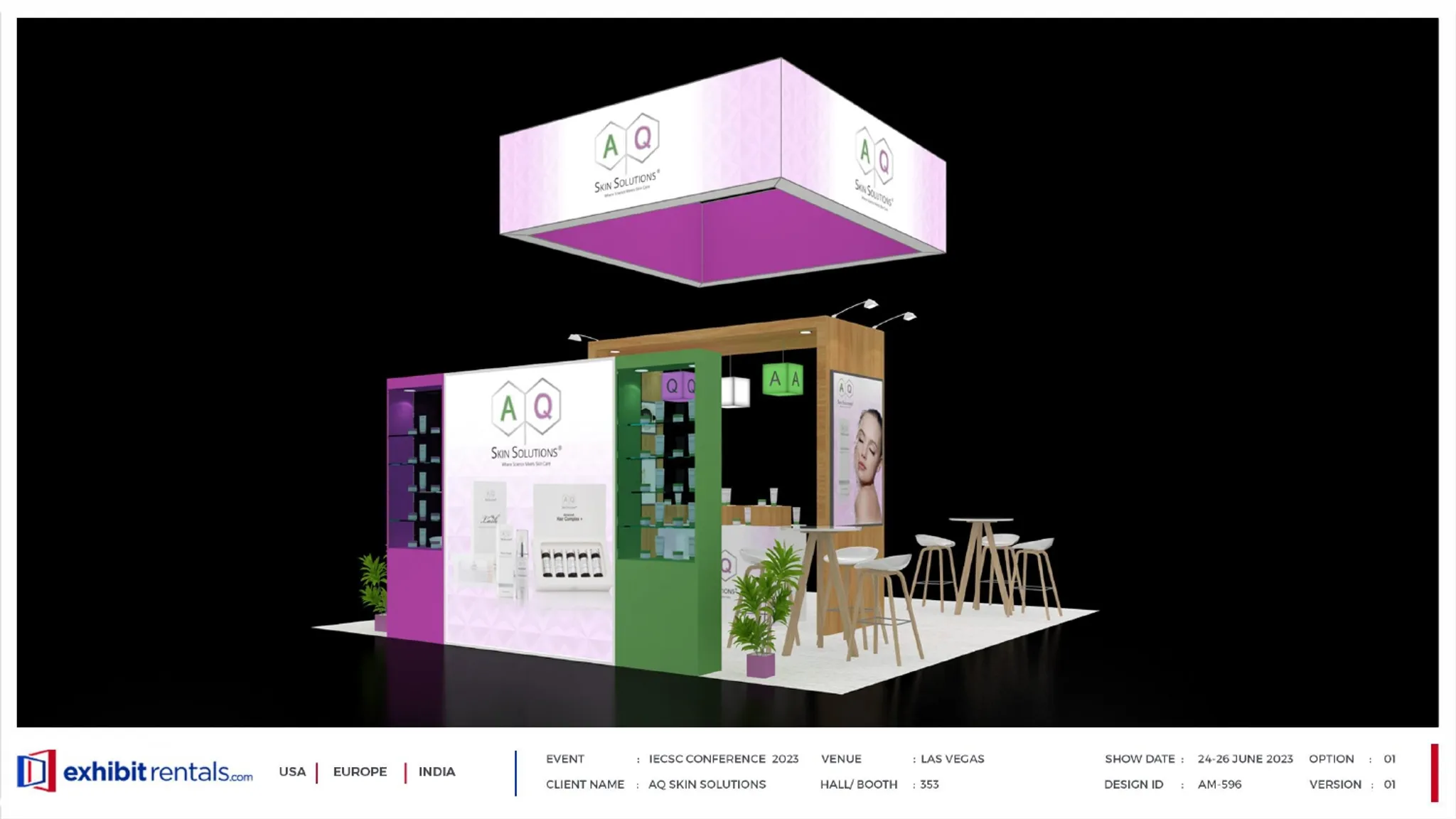20x20 Island booth design by Exhibit-Rentals
